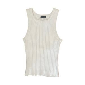 Dokotoo White Ribbed Sleeveless Knit Tank – Size L